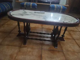 Mesa Vintage Mármol y Madera