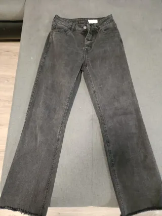 Pantalón vaquero ancho gris talla M/L