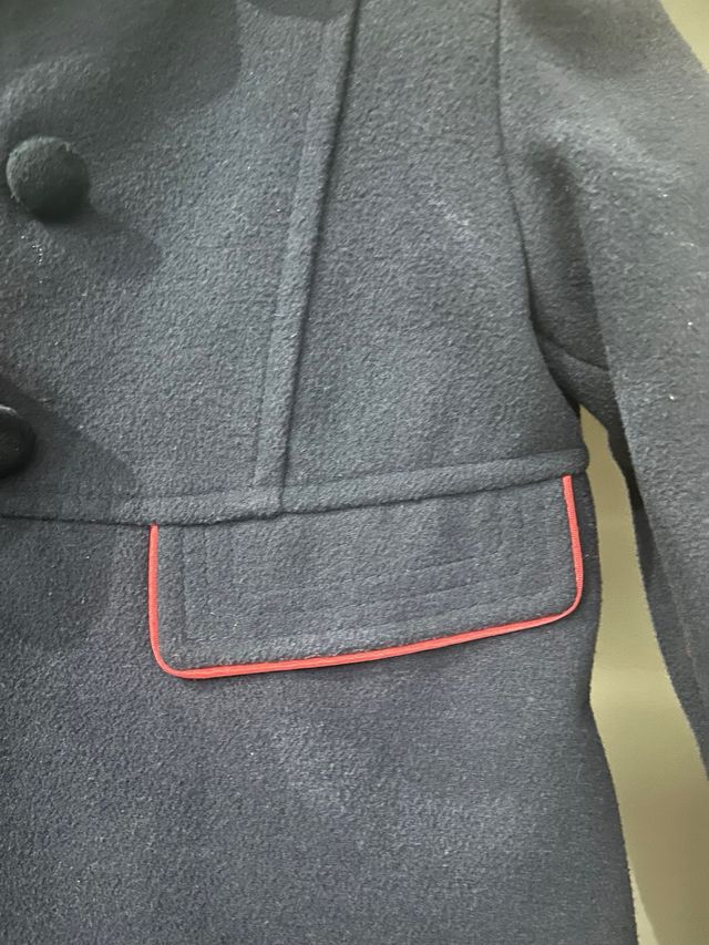 Abrigo niña azul con lazo rojo talla 5 y da talla