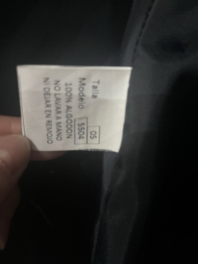 Abrigo niña azul con lazo rojo talla 5 y da talla