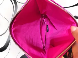Bolso de fiesta rosa y plateado