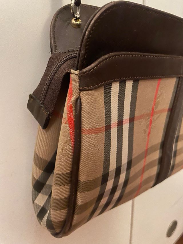 Borsa Burberry a tracolla beige e marrone