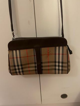 Borsa Burberry a tracolla beige e marrone