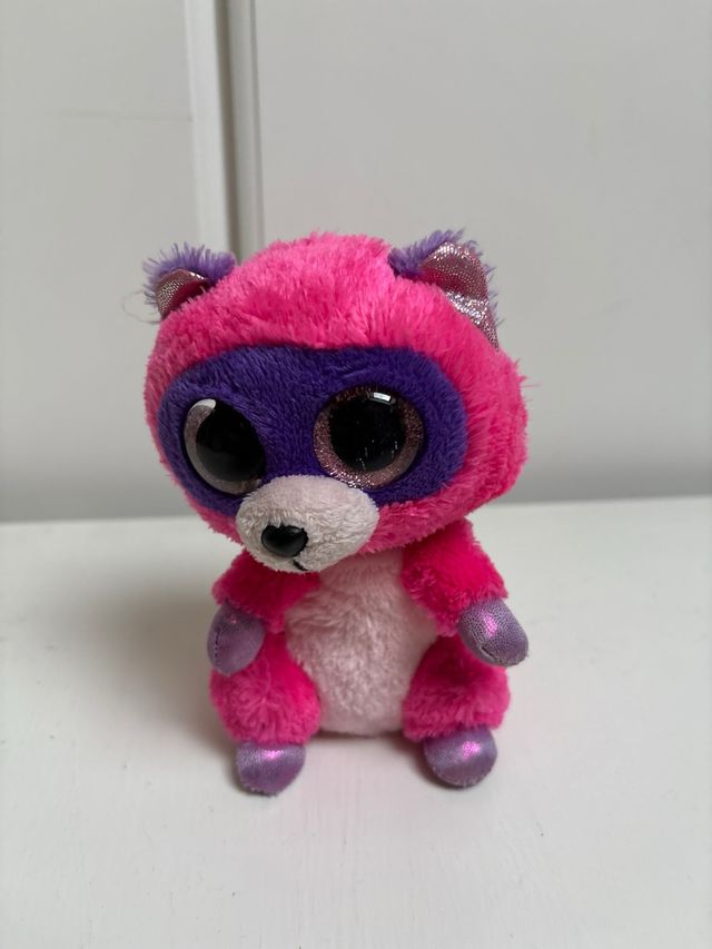 Peluche ojos grandes rosa y morado