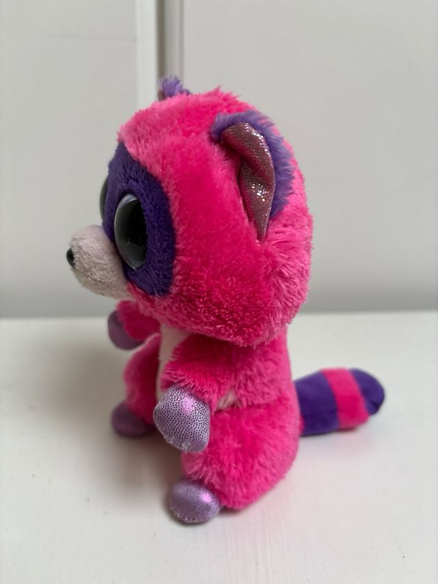 Peluche ojos grandes rosa y morado