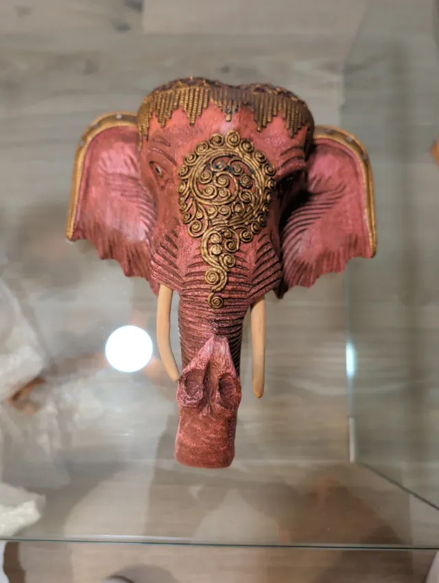 Cabeza de Elefante Decoración Pared Artesanal