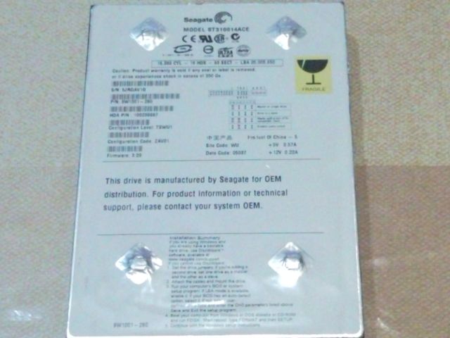 disco duro seagate 20gb hdd, 512mb