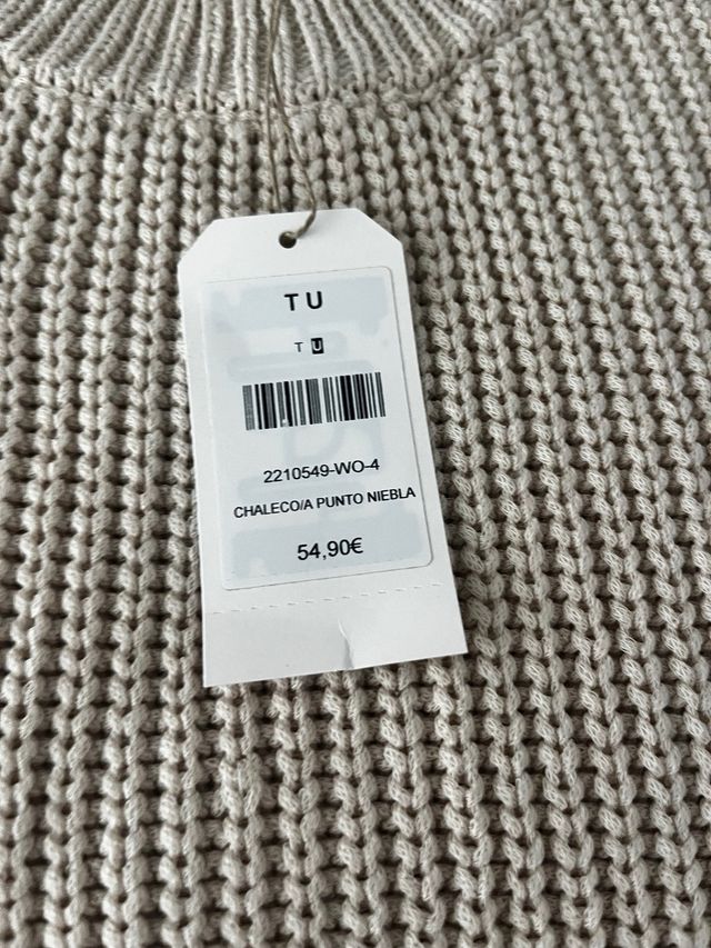 Nicoli: Chaleco punto beige talla única