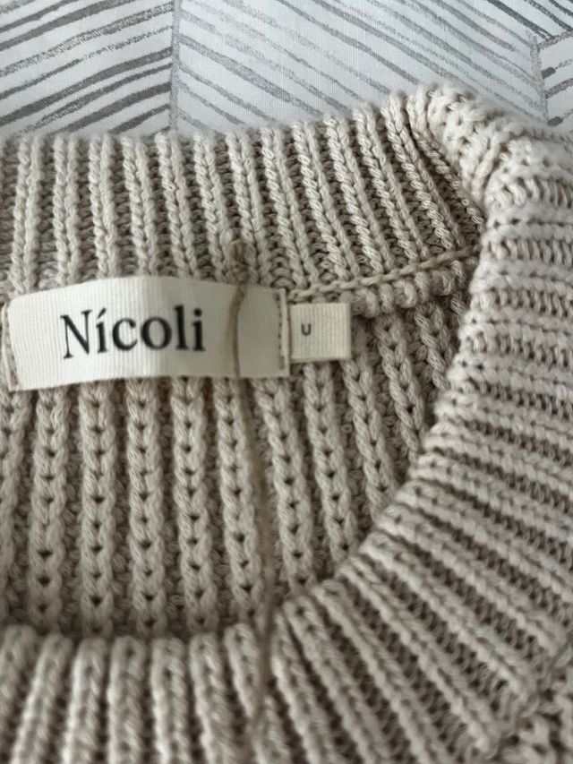 Nicoli: Chaleco punto beige talla única