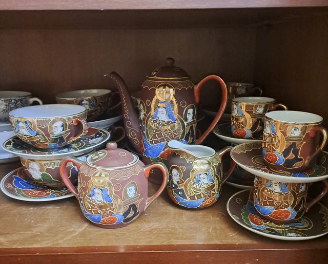 Juego de té/café porcelana china dorado