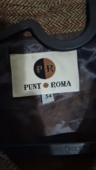 Chaqueta de espiga marrón y multicolor