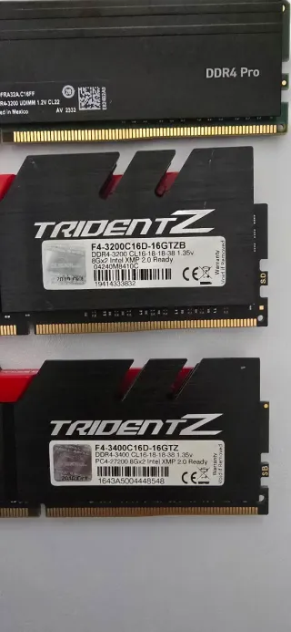 x2 G.Skill Tridentz 8gbx2 1x crucial ddr4 pro 32