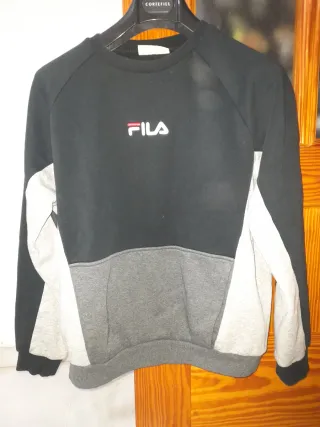Sudadera Fila Negra y Gris Talla S