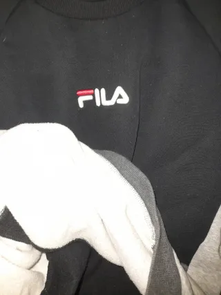 Sudadera Fila Negra y Gris Talla S
