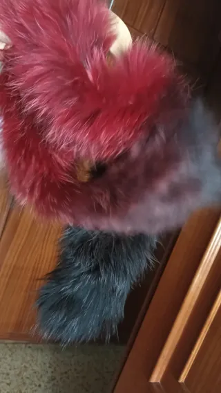 Dos Bufandas de pelo beige y marrón