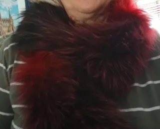 Dos Bufandas de pelo beige y marrón