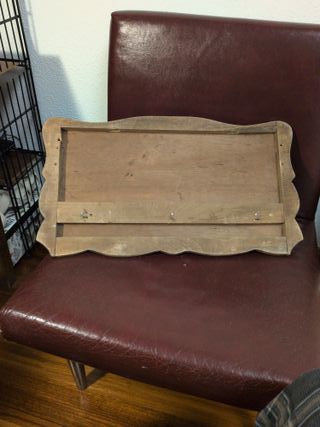 Perchero vintage madera blanco y marrón