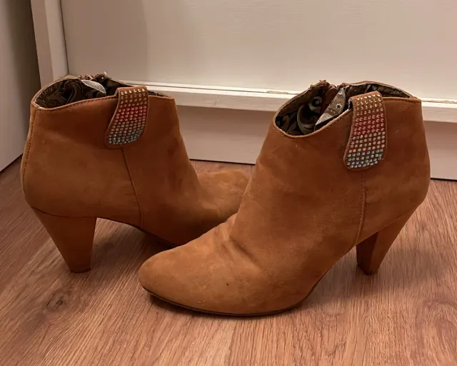 Botines de ante mujer marrones