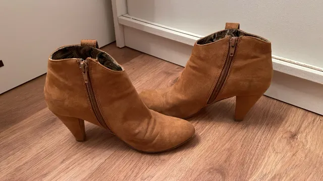 Botines de ante mujer marrones