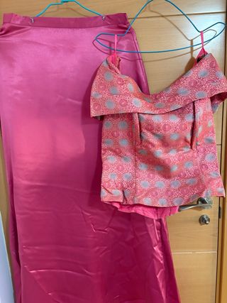 Conjunto falda larga y top fiesta