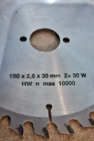 Lame 190x30 Z30 per sega circolare, 2 pezzi