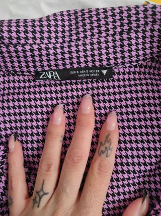 Crop top Zara estampado pata de gallo