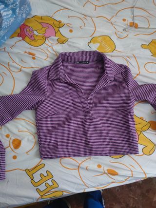 Crop top Zara estampado pata de gallo