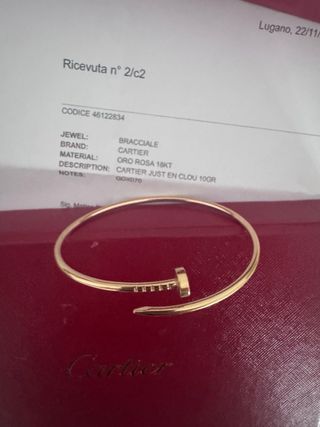 Cartier Juste un Clou Oro Rosa 18kt 10gr Size 18
