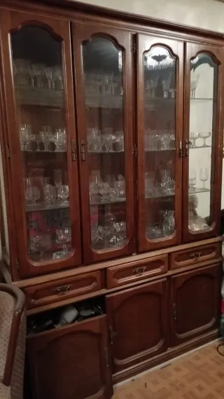 Vitrina de madera y cristal