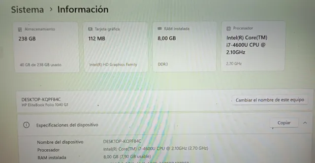 Ordenador portátil HP Plata y Negro