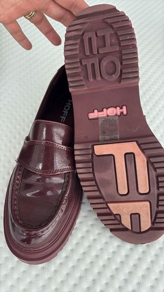 Zapato Castellano burdeos Plataforma Hoff Talla 38