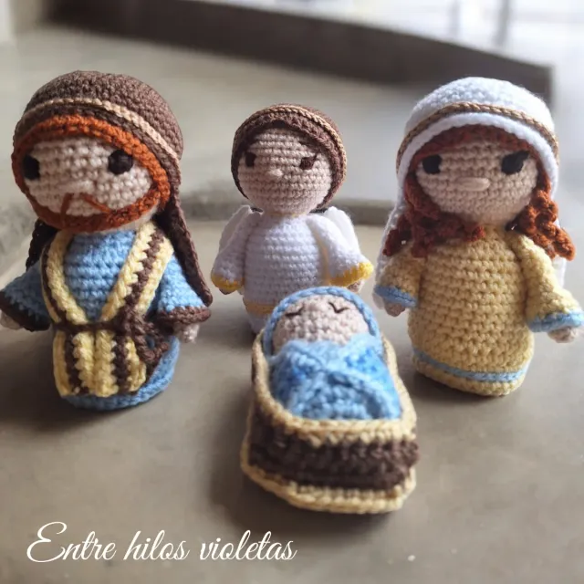 Belén crochet 4 figuras