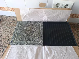 Plancha de asar mármol y grill