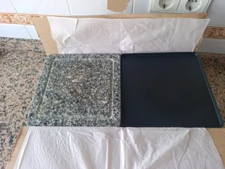 Plancha de asar mármol y grill