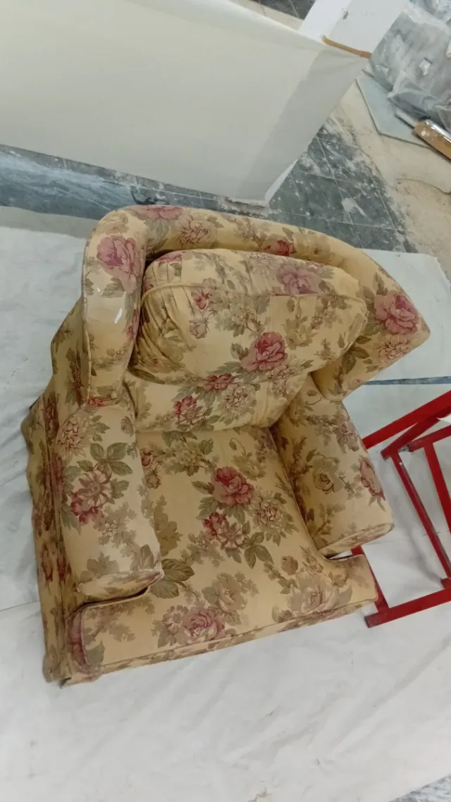 Sillón individual tela floral