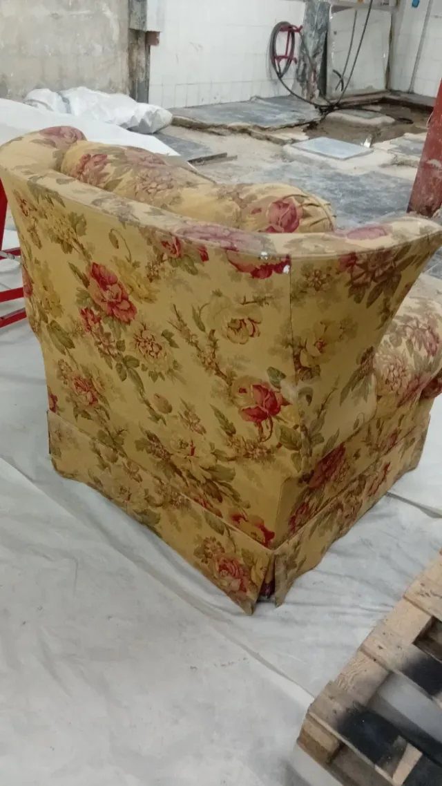 Sillón individual tela floral