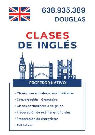 Clases de inglés con profesor nativo 15€/hora