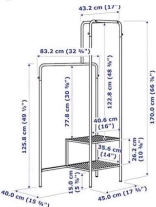 Porta abiti Ikea Nikkeby grigio