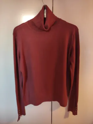 Jersey cuello alto negro mujer