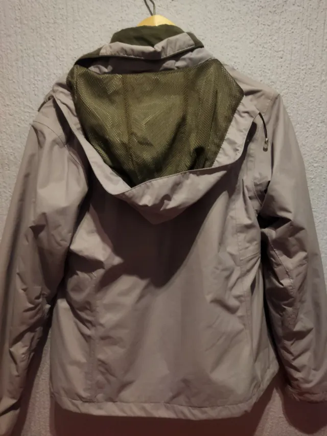 Abrigo impermeable Decathlon morado y gris