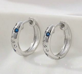 Pendientes Aro Acero Inoxidable Luna y Estrella