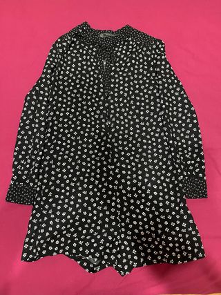 Mono Zara flores negro blanco Talla XS