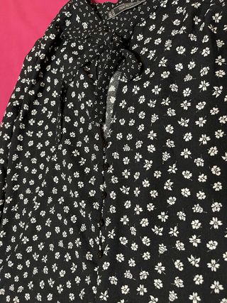 Mono Zara flores negro blanco Talla XS