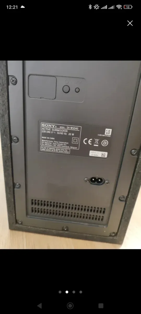 Barra de Sonido Sony HT-SD40 Negra