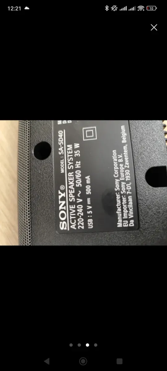 Barra de Sonido Sony HT-SD40 Negra