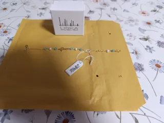 Bracciale Lotus per Bambini placcato in Oro Turchese