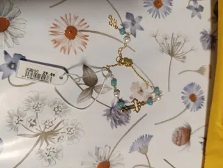 Bracciale Lotus per Bambini placcato in Oro Turchese