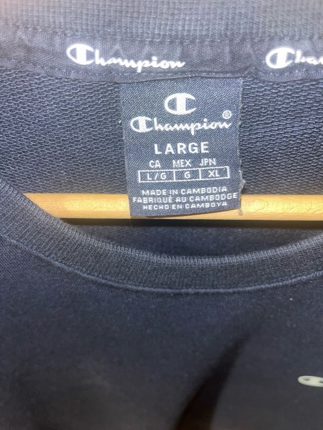 Sudadera Champion sin capucha Negra Talla L