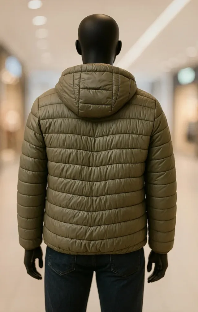 Chaqueta acolchada verde con capucha