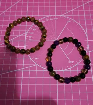 Pulseras de bolitas de piedras naturales